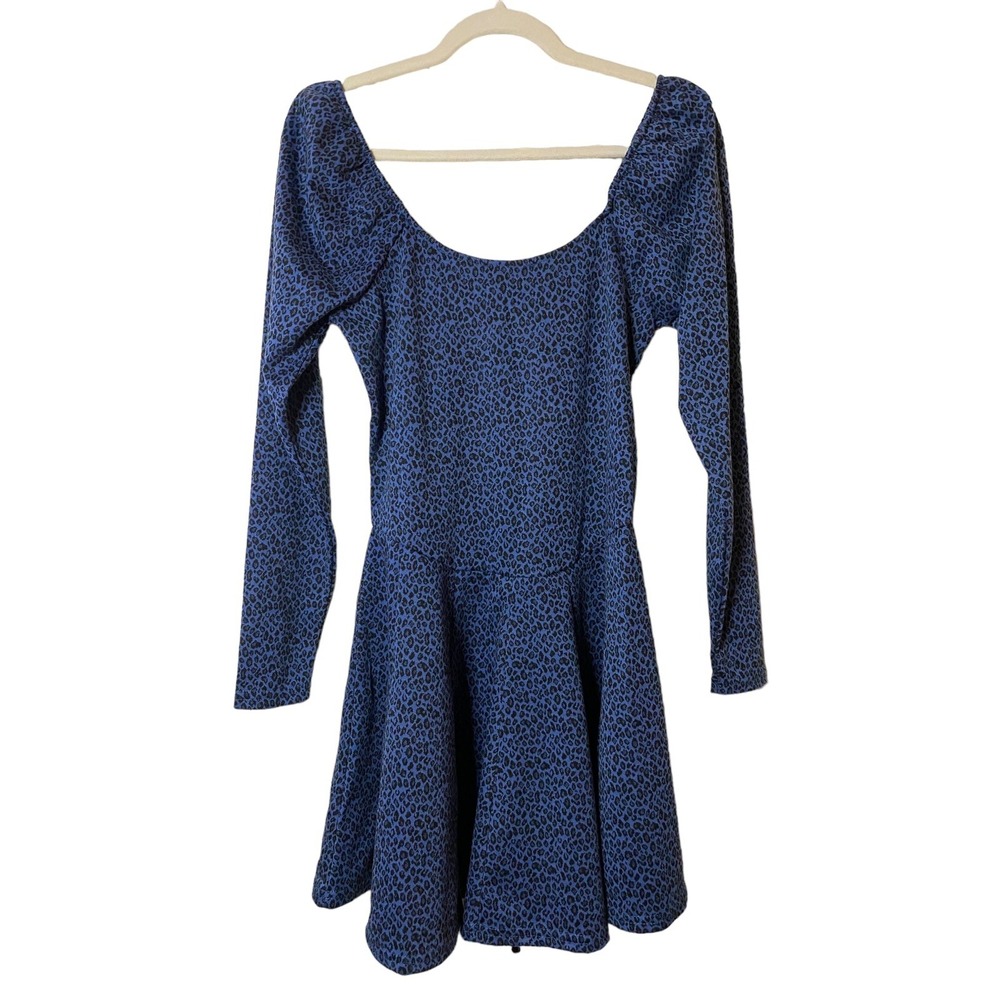 Betsey Johnson Womens Delft Blue Leopard Print Fit and Flare Mini Dress JL408507 - Picture 4 of 9